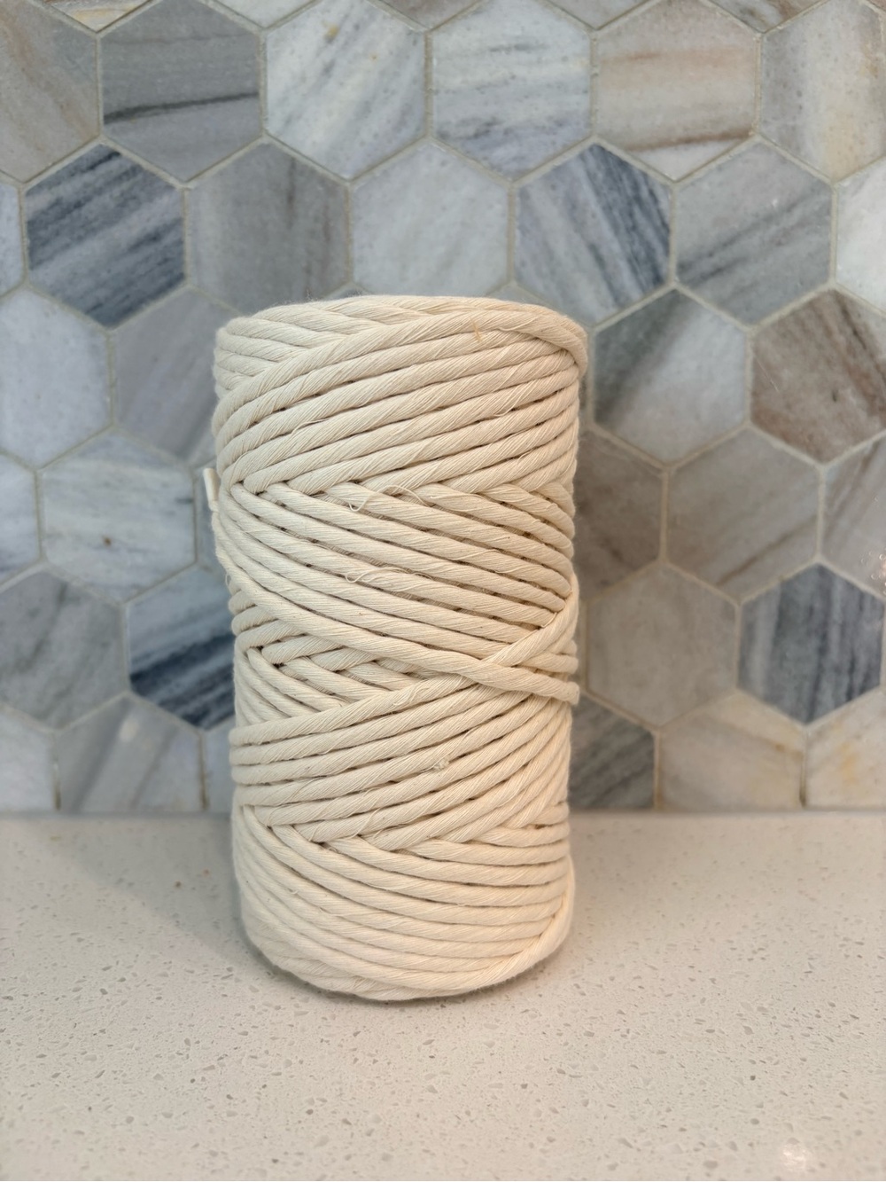 4 MM Natural Organic Cotton Macrame Rope - Cream Chunky Cord